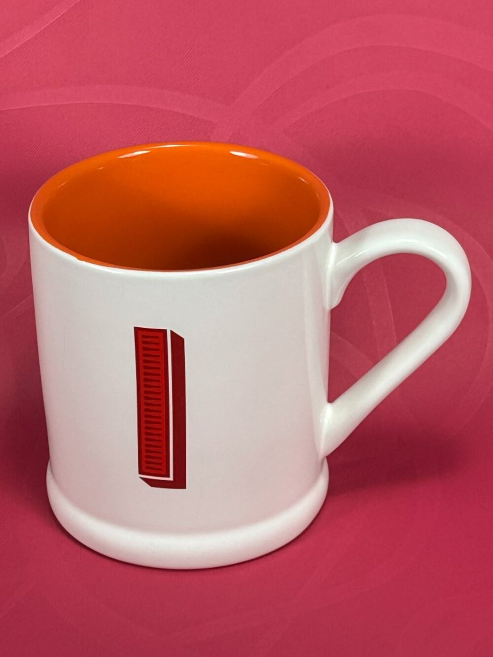 Indigo letter I coffee mug